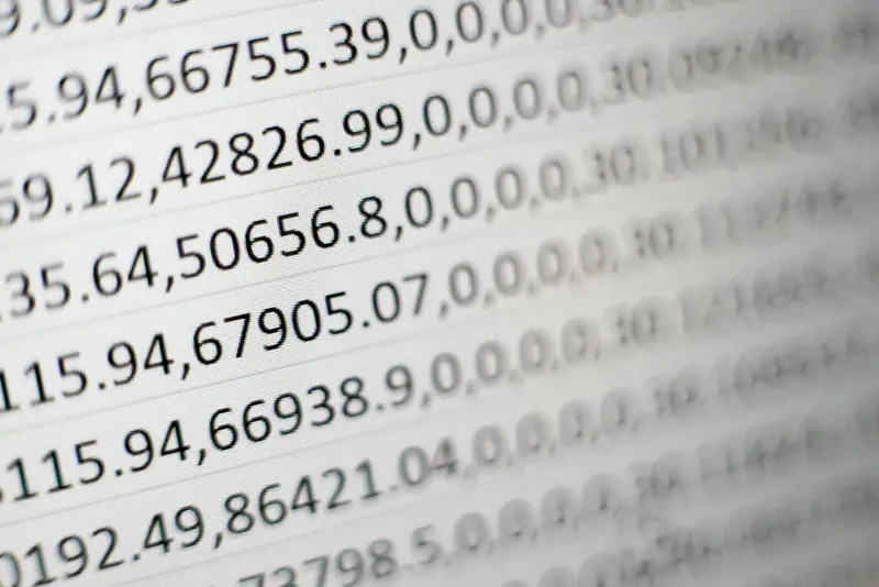 A blurred comma separated list of numbers